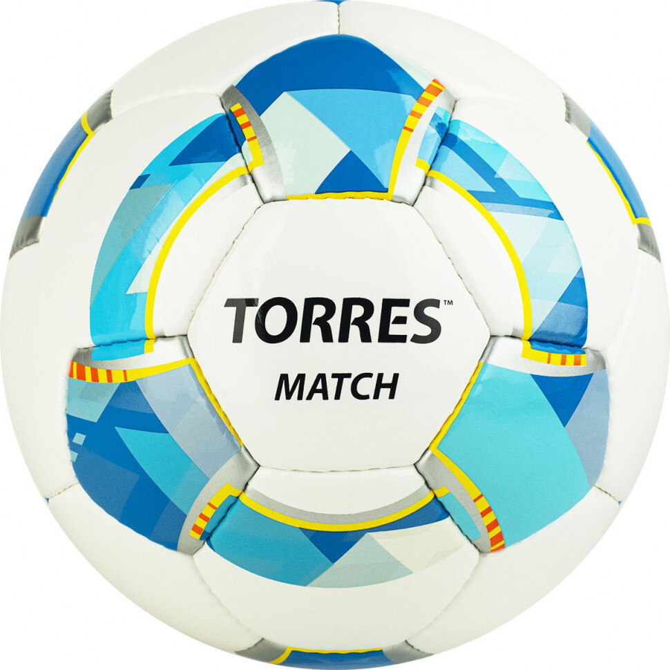 Купить Мяч футбольный TORRES MATCH F320025, р. 5, white, grey, blue