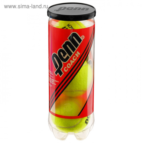 Мяч для б/т Penn Coach 524306,3 шт, сукно, нат.резина, желтый