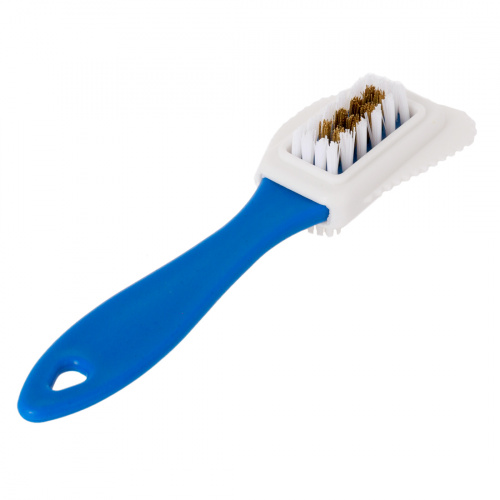 Щетка для обуви OLVIST 7097РТ трехсторонняя для замши, white, blue