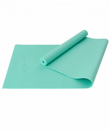 Коврик для фитнеса и йоги STARFIT FM-101 PVC, 0,4 см, 183x61 см, мятный
