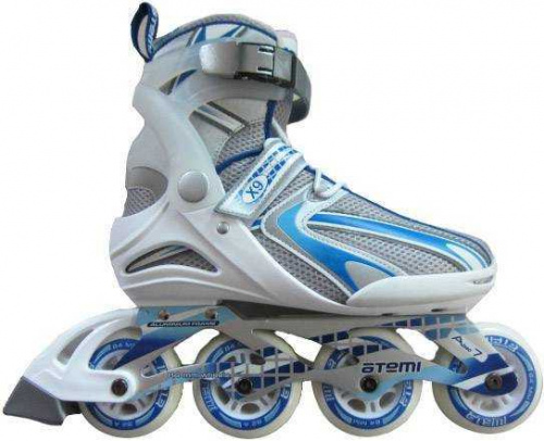 Коньки роликовые женские ATEMI X9 Abec7 lady, 84мм, blue, white, grey