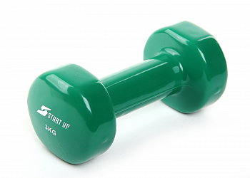 Гантель виниловая START UP NT08010, 3 кг, green