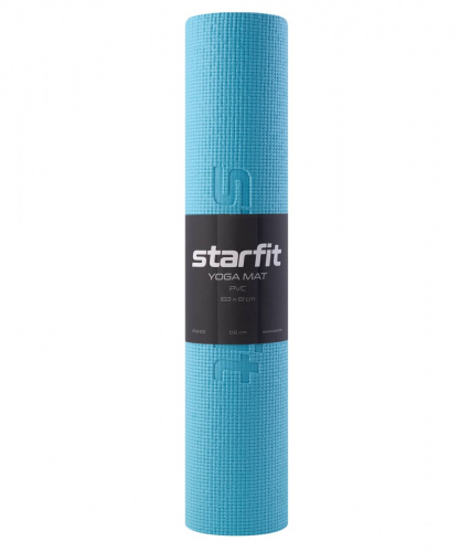 Коврик для фитнеса и йоги STARFIT FM-101 PVC, 0,6 см, 183x61 см, синий пастель