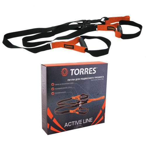Петли для подвесного тренинга TORRES AL1039, black, orange