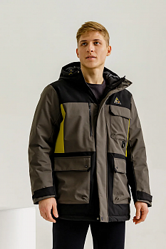 Куртка пуховик ANTA 852246904-3, brown, black, yellow