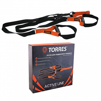 Петли для подвесного тренинга TORRES AL1039, black, orange