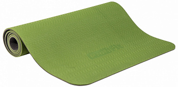 Коврик для йоги и фитнеса PROFI-FIT, 6mm, green, grey