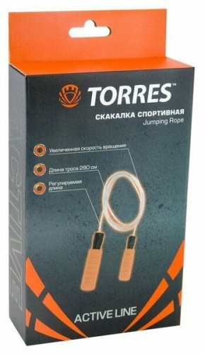 Скакалка TORRES AL1002, метал. трос