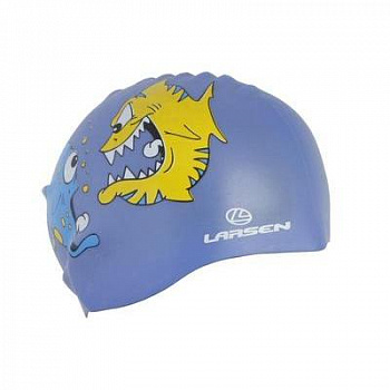 Шапочка для плавания LARSEN CP51 (CP212B) Рыбка, blue