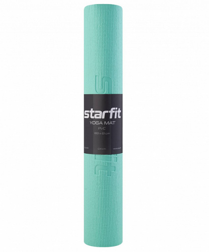 Коврик для фитнеса и йоги STARFIT FM-101 PVC, 0,4 см, 183x61 см, мятный