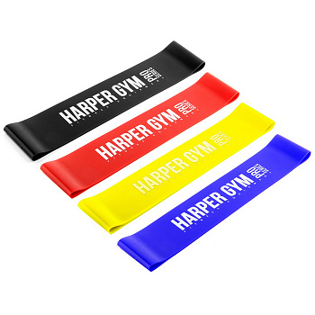 Набор замкнутых эспандеров HARPER GYM NT18006 4шт/нагрузка 2.5, 4.5, 6.5, 9кг/black, red, yellow, dark blue