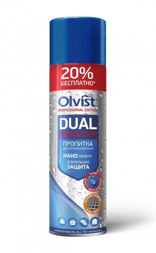 Пропитка OLVIST DUAL PROTECTOR водоотталкивающая 80801-300DP нано эффект, 300мл